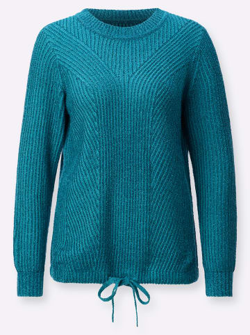 WITT WEIDEN Bouclé-Pullover in aquapetrol-türkis-meliert