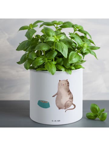 Mr. & Mrs. Panda Pflanztopf Groß Katze Fressen ohne Spruch in Weiß