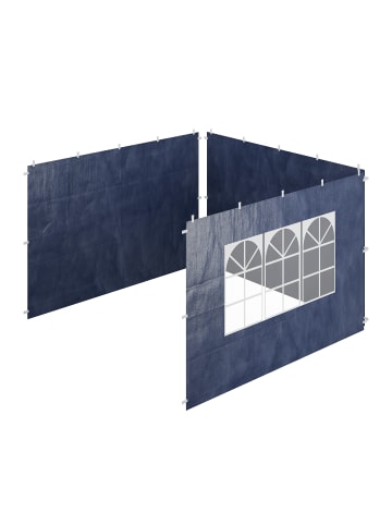 relaxdays 3 x Pavillon-Seitenteile in Blau - 2 x 3 m