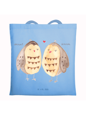 Mr. & Mrs. Panda Tragetasche Eulen Liebe ohne Spruch in Sky Blue