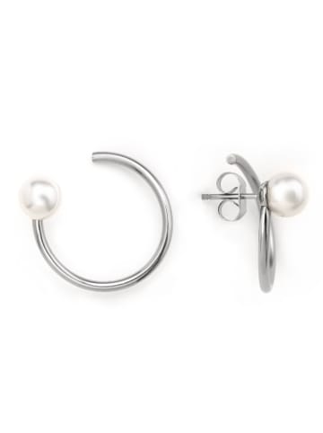 Steel_Art Ohrringe Looping silberfarben poliert in silberfarben poliert