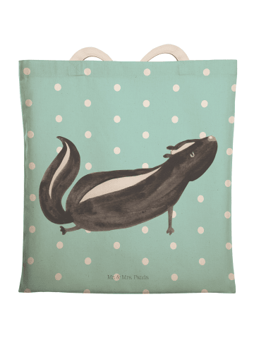 Mr. & Mrs. Panda Tasche Stinktier Yoga ohne Spruch in Türkis Pastell