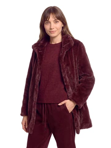 BETTY & CO Outdoorjacke mit Kunstfellkragen in Fall Burgundy
