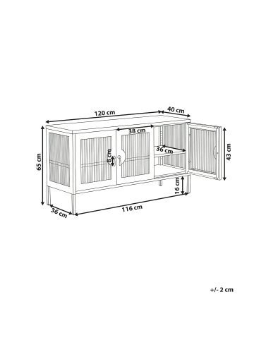 Beliani Büroschränke GLEORA in Grün - (W) 120 x (H) 65 x (L) 40 cm