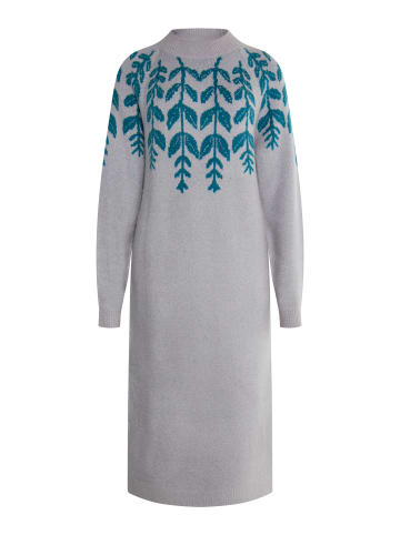 Usha Damen Maxi Strickkleid in Grau Mehrfarbig