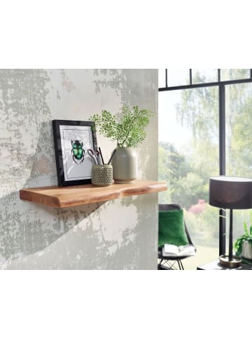 KADIMA DESIGN Wandregal mit Baumkante Massivholz 60 cm, Design Schweberegal