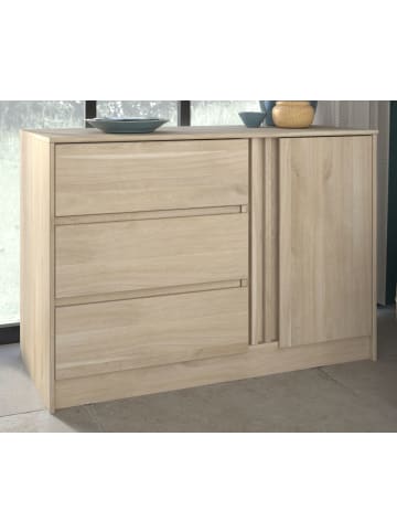 Parisot Kommode Eiche japanisch 110 cm, Sideboard mit 3 Schubladen