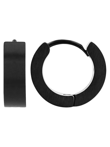 Adeliás Unisex Ohrringe – Creole aus Edelstahl in schwarz