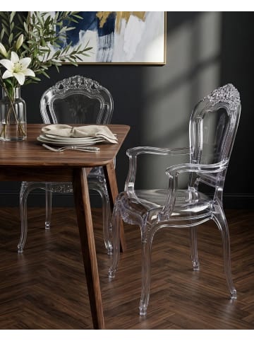 Beliani 2er-Set Bankettstuhl VERMONT in Transparent/Schwarz