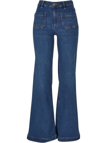 Urban Classics Urban Classics Damen Ladies Vintage Flared Denim Pants in deepblue washed