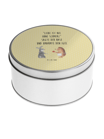 Mr. & Mrs. Panda Aufbewahrungsbox Hase Igel mit Spruch in Gelb Pastell