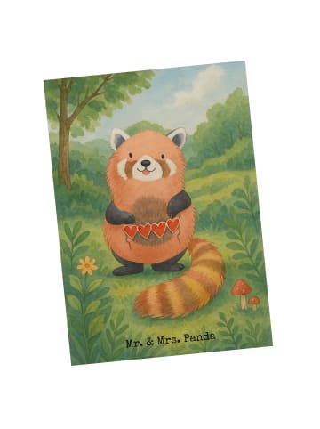 Mr. & Mrs. Panda Motivkarte Roter Panda Design ohne Spruch in Weiß