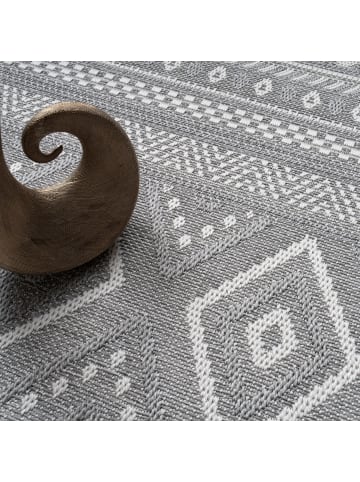 KADIMA DESIGN Teppich Kurzflor Rauten Wohnzimmer in Grau
