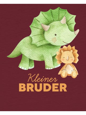 wat? Apparel T-Shirt Dinosaurier 07 Kleiner Bruder in Weinrot