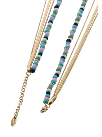 IZIA Women Multi-Chain Necklace in Gold Multicolor