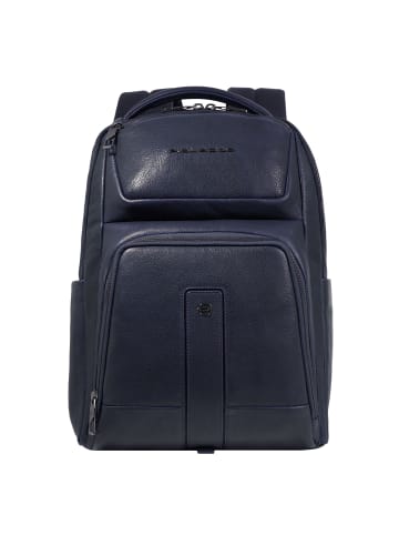 Piquadro Carl Rucksack RFID Schutz Leder 38.5 cm Laptopfach in blue