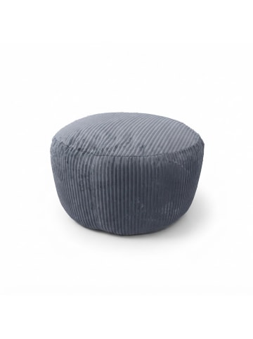 relaxdays Pouf in Dunkelgrau - (H)35 x Ø 50 cm