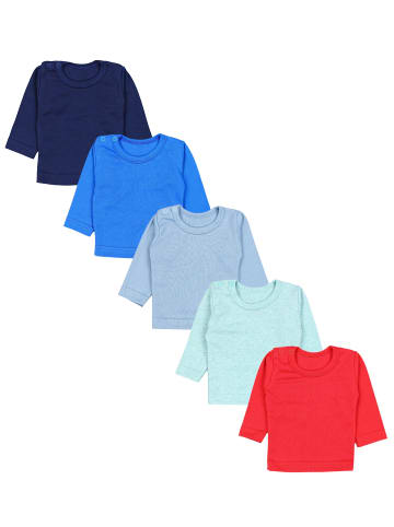TupTam Baby Jungen Langarmshirt 5er Pack in blau/rot