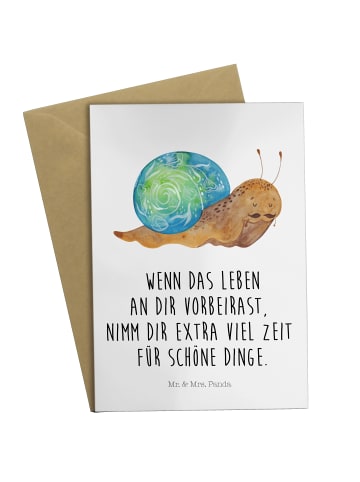 Mr. & Mrs. Panda Glückwunschkarte Schnecke Sir mit Spruch in Weiß