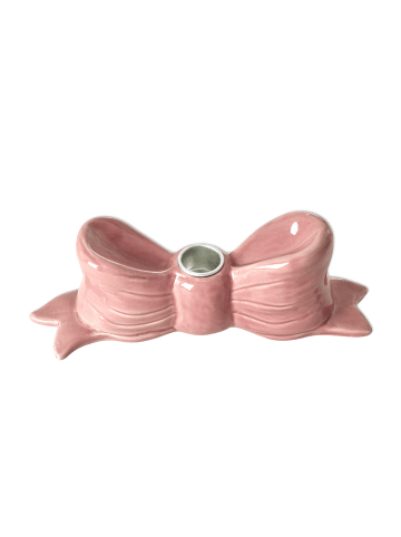 Rice Keramik Kerzenhalter Große Schleife in pink