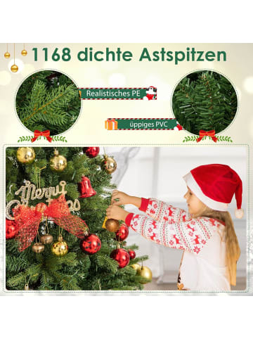COSTWAY Künstlicher Weihnachtsbaum LED in Grün