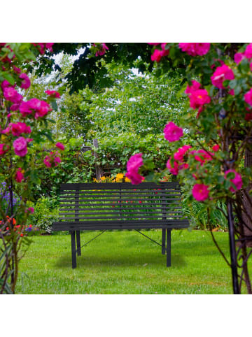 relaxdays Gartenbank in Anthrazit - (B)130 x (H)79 x (T)75 cm