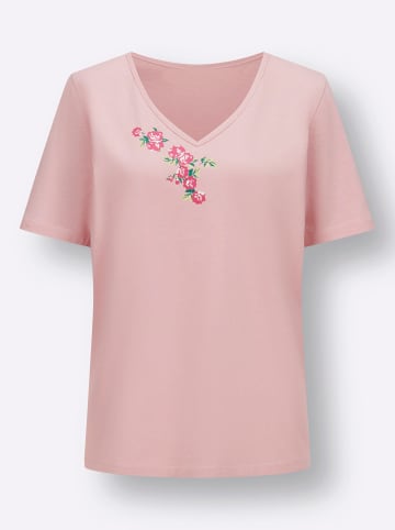 Sieh an! V-Shirt in hortensie-pink