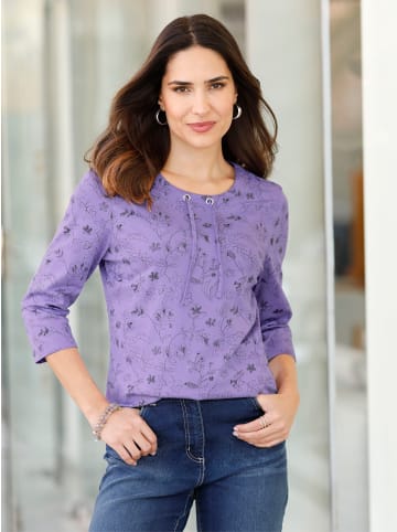 Sieh an! 3/4-Arm-Shirt in lavendel-graphit-bedruckt