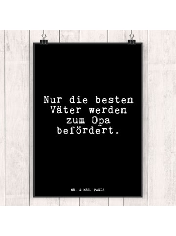 Mr. & Mrs. Panda Poster Nur die besten Väter... mit Spruch in Schwarz