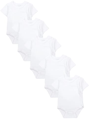 TupTam Unisex Baby Kurzarm Wickelbody 5er Pack in weiß