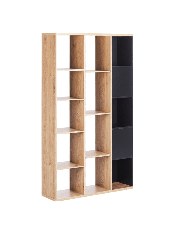 Beliani Bücherregal BANGOR in Braun/Schwarz - (W) 99 x (H) 175 x (L) 26 cm