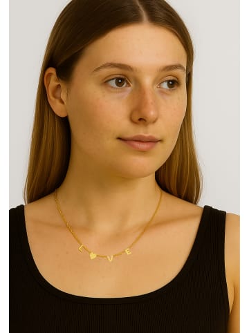 ANELY Halskette LOVE Edelstahl 40 cm in Gold