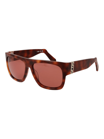 GCDS Unisex Sonnenbrille Quadratisch Braun