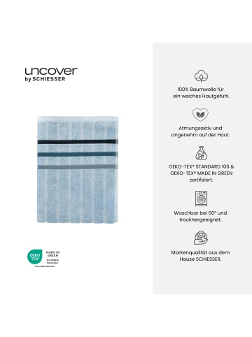 UNCOVER BY SCHIESSER Frottier-2er-Set: Duschtücher Ohio in Hellblau