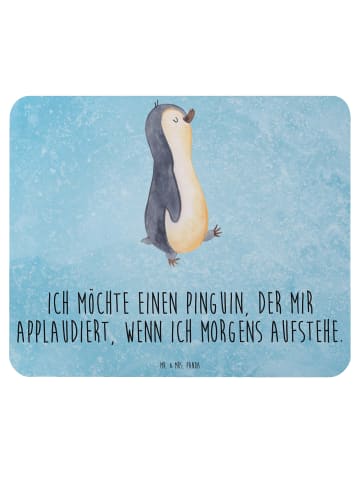 Mr. & Mrs. Panda PC Mauspad Pinguin mHerzieren mit Spruch in Eisblau