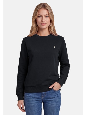 U.S. Polo Assn. Pullover USZoee – Damen Sweatshirt mit Rundhalsausschnitt in Schwarz-Beige