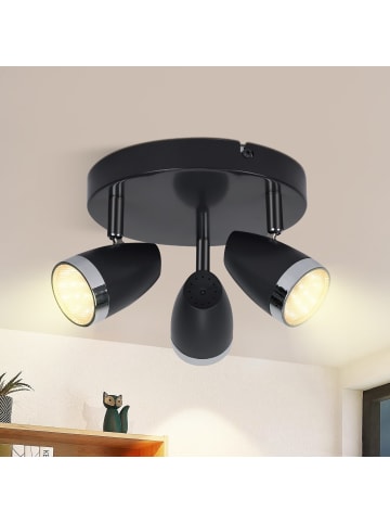 ZMH Deckenleuchte LED Drehbar Modern, Grau 3-flammige Warmweiß 3000 K