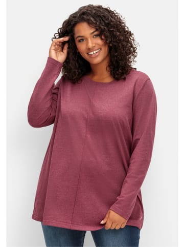 sheego Langarmshirt in brombeer-meliert
