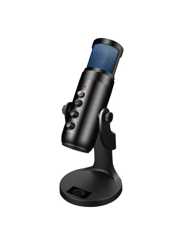 COFI 1453 Qware Gaming Mikrofon USB Mikrofon mit RGB Hintergrundbeleuchtung in Schwarz