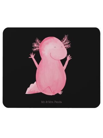 Mr. & Mrs. Panda Mauspad Axolotl Hurra ohne Spruch in Schwarz