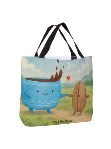 Mr. & Mrs. Panda Tasche Kaffee Bohne Design ohne Spruch in Weiß