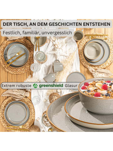 Sänger 12-tlg. Tafelservice Rio Perlgrau in Grau