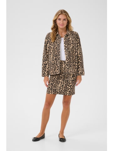 Kaffe Jeansjacke KAleonora Loose fit in Naturel Leopard Print