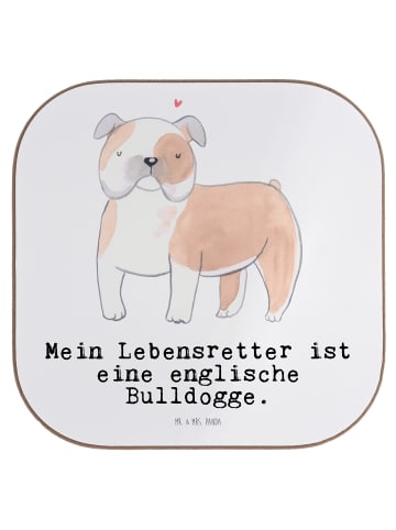Mr. & Mrs. Panda Untersetzer für Gläser Englische Bulldogge Lebe... in Weiß