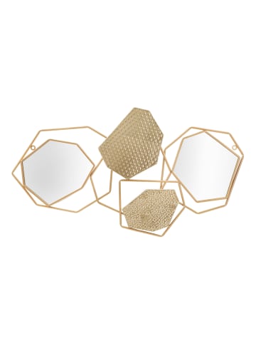 Mauro Ferretti Geometrischer Wandspiegel aus goldfarbenem Metall, 91 x 4 x 52 cm