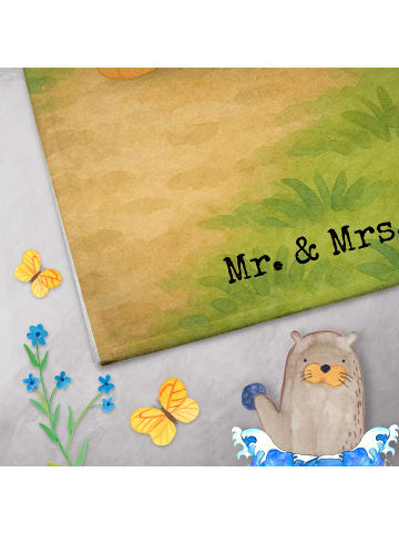 Mr. & Mrs. Panda Handtuch Hund Flauschig Design ohne Spruch in Weiß