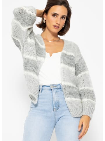 SASSYCLASSY Cardigan in Streifen Design in Grau