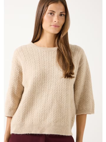 More & More stilvoller, legerer Zopfpullover in pale stone