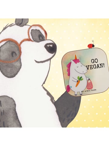 Mr. & Mrs. Panda Tisch-Untersetzer Einhorn Vegan Design mit Spruch in Weiß