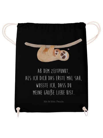 Mr. & Mrs. Panda Stoffbeutel Faultier Kind mit Spruch in Schwarz